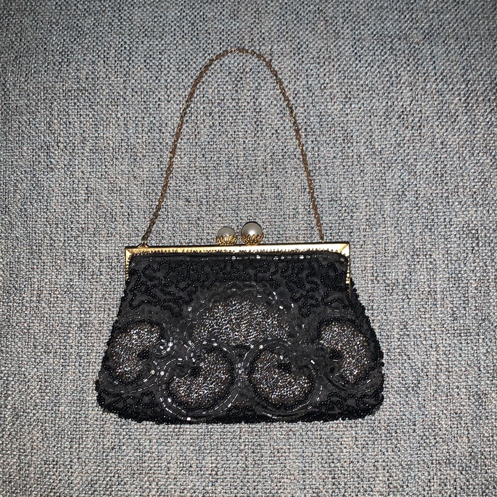 Vintage Walborg beaded purse with mirror Made in France